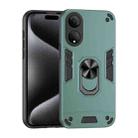 For Honor X7 Shockproof Metal Ring Holder Phone Case(Green) - 1