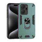 For Honor X7a Shockproof Metal Ring Holder Phone Case(Green) - 1