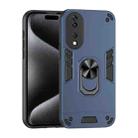 For Honor X7b Shockproof Metal Ring Holder Phone Case(Blue) - 1