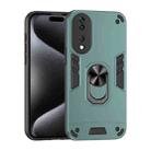For Honor X7b Shockproof Metal Ring Holder Phone Case(Green) - 1