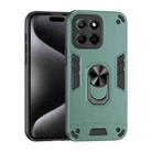 For Honor X8 5G Shockproof Metal Ring Holder Phone Case(Green) - 1