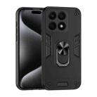 For Honor X8a Shockproof Metal Ring Holder Phone Case(Black) - 1