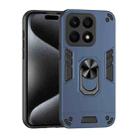 For Honor X8b Shockproof Metal Ring Holder Phone Case(Blue) - 1