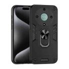 For Honor X9a Shockproof Metal Ring Holder Phone Case(Black) - 1