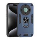 For Honor X9a Shockproof Metal Ring Holder Phone Case(Blue) - 1