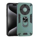 For Honor X9a Shockproof Metal Ring Holder Phone Case(Green) - 1