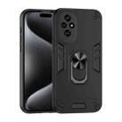 For Honor 200 Shockproof Metal Ring Holder Phone Case(Black) - 1