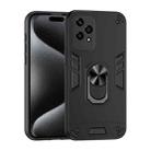 For Honor 200 Lite Global Shockproof Metal Ring Holder Phone Case(Black) - 1