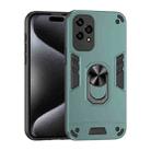 For Honor 200 Lite Global Shockproof Metal Ring Holder Phone Case(Green) - 1