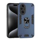 For Honor 200 Pro Shockproof Metal Ring Holder Phone Case(Blue) - 1