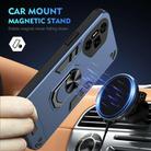 For Honor 300 Pro Shockproof Metal Ring Holder Phone Case(Blue) - 2