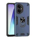 For Honor 400 Global 156.5mm Shockproof Metal Ring Holder Phone Case(Blue) - 1