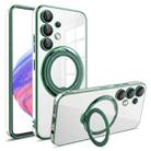 For Samsung Galaxy A53 Electroplating MagSafe 360 Degree Rotation Holder Shockproof Phone Case(Dark Green) - 1