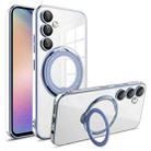 For Samsung Galaxy A54 Electroplating MagSafe 360 Degree Rotation Holder Shockproof Phone Case(Blue) - 1
