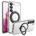 For Samsung Galaxy S20 FE Electroplating MagSafe 360 Degree Rotation Holder Shockproof Phone Case(Black) - 1