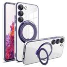 For Samsung Galaxy S20 FE Electroplating MagSafe 360 Degree Rotation Holder Shockproof Phone Case(Dark Purple) - 1