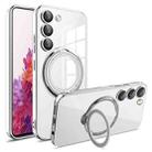 For Samsung Galaxy S20 FE Electroplating MagSafe 360 Degree Rotation Holder Shockproof Phone Case(Silver) - 1