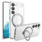 For Samsung Galaxy S22 Electroplating MagSafe 360 Degree Rotation Holder Shockproof Phone Case(Silver) - 1