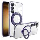 For Samsung Galaxy S23+ Electroplating MagSafe 360 Degree Rotation Holder Shockproof Phone Case(Dark Purple) - 1