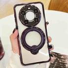 For Huawei Mate 40 Pro Electroplating MagSafe 360 Degree Rotation Holder Shockproof Phone Case(Dark Purple) - 1