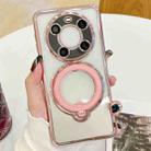 For Huawei Mate 40 Pro Electroplating MagSafe 360 Degree Rotation Holder Shockproof Phone Case(Pink) - 1