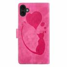 For iPhone 17 Pen Heart Cat Embossed Leather Phone Case(Pink) - 3