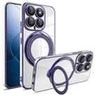 For Xiaomi 14 Electroplating MagSafe 360 Degree Rotation Holder Shockproof Phone Case(Dark Purple) - 1