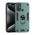 For ZTE Blade A52 Shockproof Metal Ring Holder Phone Case(Green) - 1