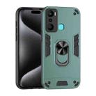 For Infinix Hot 20i Shockproof Metal Ring Holder Phone Case(Green) - 1