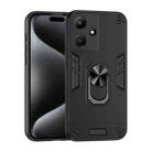 For Infinix Hot 30i Shockproof Metal Ring Holder Phone Case(Black) - 1