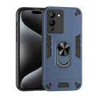For Infinix Note 12 G96 Shockproof Metal Ring Holder Phone Case(Blue) - 1