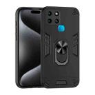 For Infinix Smart 6 Shockproof Metal Ring Holder Phone Case(Black) - 1