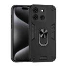 For Infinix Smart 7 India Shockproof Metal Ring Holder Phone Case(Black) - 1