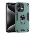 For Infinix Smart 8 Shockproof Metal Ring Holder Phone Case(Green) - 1