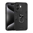 For Infinix Zero 30 4G Shockproof Metal Ring Holder Phone Case(Black) - 1