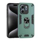 For Infinix Hot 50i Shockproof Metal Ring Holder Phone Case(Green) - 1