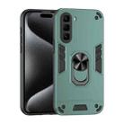 For Infinix Hot 50 Pro+ 4G Shockproof Metal Ring Holder Phone Case(Green) - 1