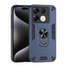 For Infinix Note 40S Shockproof Metal Ring Holder Phone Case(Blue) - 1