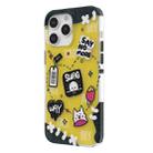 For iPhone 15 Pro Max TGVIS Stylish Series Graffiti Pattern Phone Case(Yellow) - 1