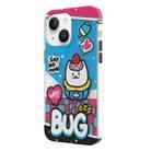 For iPhone 15 Plus TGVIS Stylish Series Graffiti Pattern Phone Case(Blue) - 1