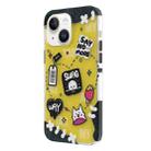 For iPhone 15 TGVIS Stylish Series Graffiti Pattern Phone Case(Yellow) - 1