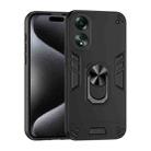 For OPPO A58 4G Shockproof Metal Ring Holder Phone Case(Black) - 1