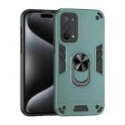 For OPPO A74 5G Shockproof Metal Ring Holder Phone Case(Green) - 1