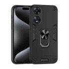 For OPPO A78 5G Shockproof Metal Ring Holder Phone Case(Black) - 1