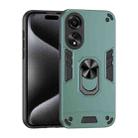 For OPPO A78 4G Shockproof Metal Ring Holder Phone Case(Green) - 1