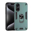 For OPPO A98 Shockproof Metal Ring Holder Phone Case(Green) - 1