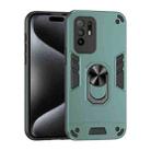 For OPPO F19 Pro+ Shockproof Metal Ring Holder Phone Case(Green) - 1