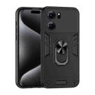 For OPPO K10 Shockproof Metal Ring Holder Phone Case(Black) - 1