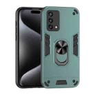 For OPPO Reno6 Lite Shockproof Metal Ring Holder Phone Case(Green) - 1