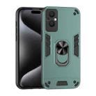 For OPPO Reno7 Z 5G Shockproof Metal Ring Holder Phone Case(Green) - 1